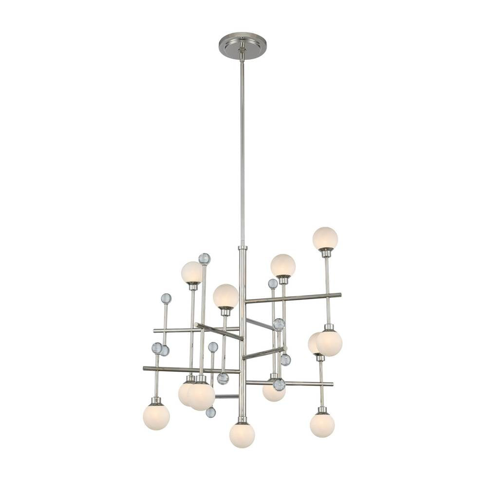 Kalco Lighting Mercer 24-in 12 Light Socket Polished Nickel Chandelier