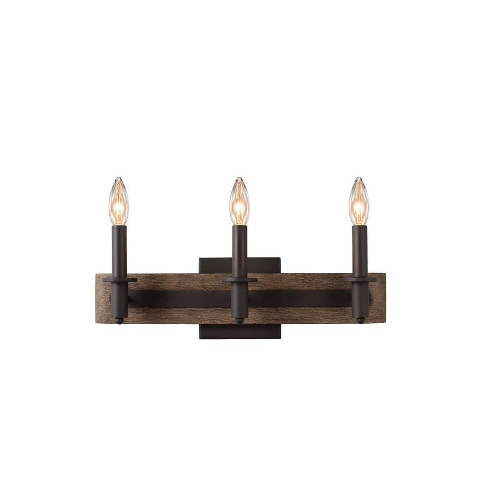 Kalco Lighting Duluth 18-in 3 Light Satin Bronze Bath Wall Sconce