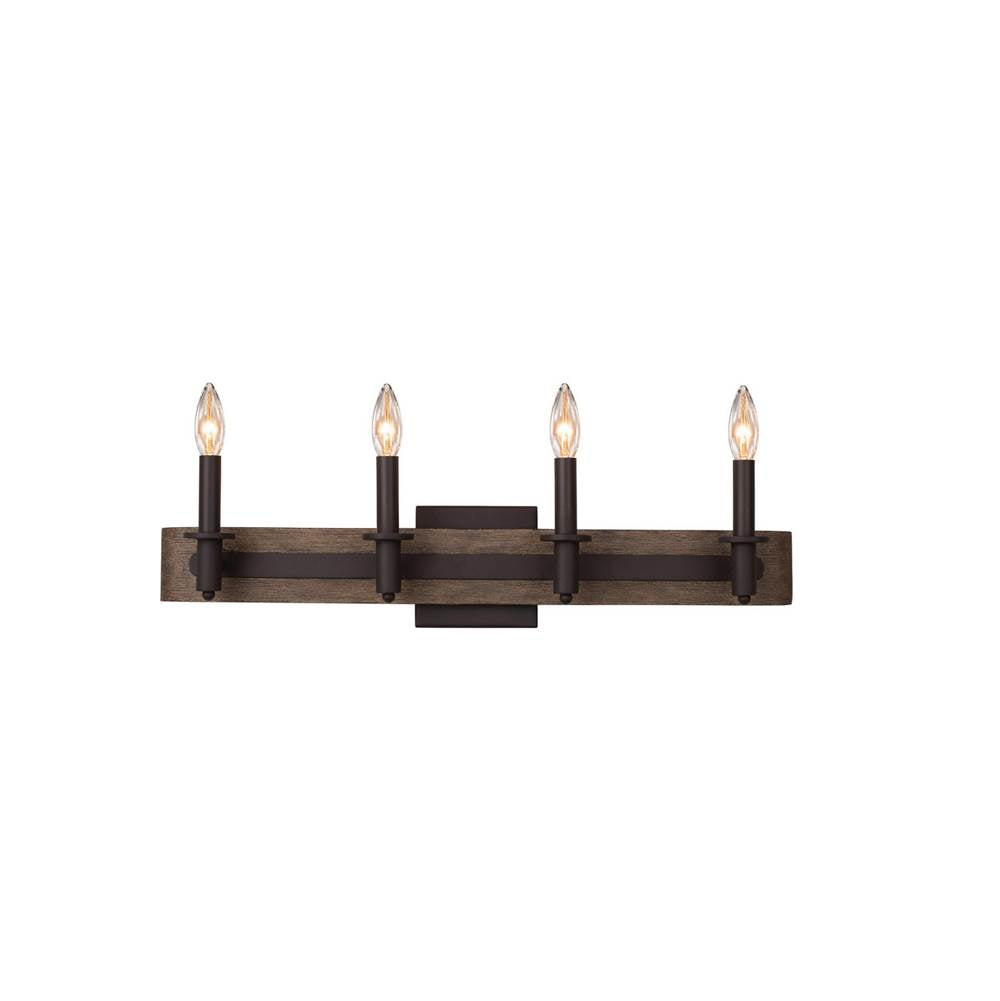Kalco Lighting Duluth 26-in 4 Light Satin Bronze Bath Wall Sconce