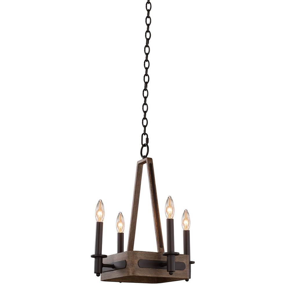 Kalco Lighting Duluth 21-in 4 Light Satin Bronze Chandelier