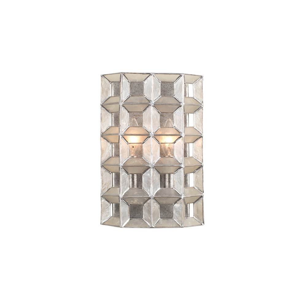 Kalco Lighting Prado 12-in 2 Light Socket Oxidized Silver Leaf Wall Sconce