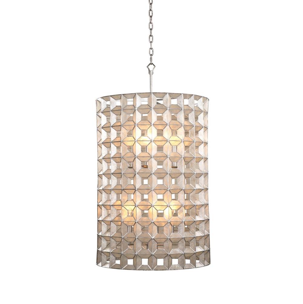 Kalco Lighting Prado 20-in 6 Light Socket Oxidized Silver Leaf Pendant