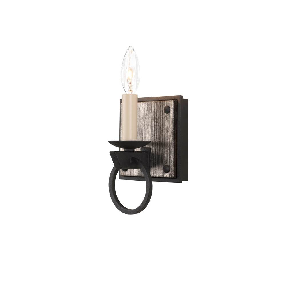 Kalco Lighting Laramie 5-in 1 Light Black Iron Bath Wall Sconce