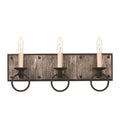 Kalco Lighting Laramie 19-in 3 Light Socket Black Iron Vanity Light