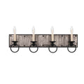 Kalco Lighting Laramie 26-in 4 Light Black Iron Vanity Light