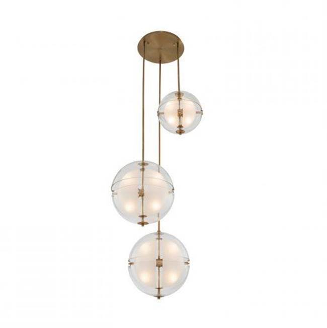 Kalco Lighting Sussex 3 Orb Multi Drop Foyer (14'' Plus 18'' Plus 18'')