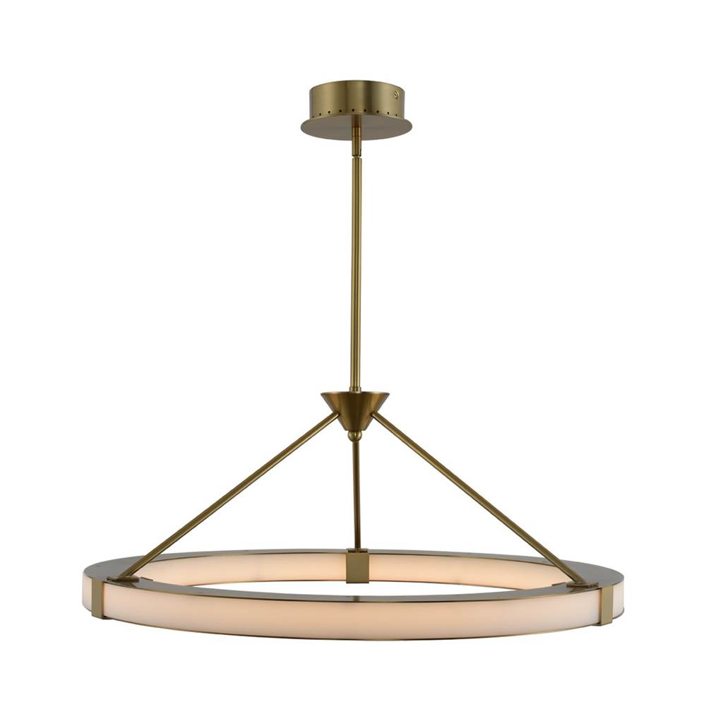 Kalco Lighting 509950WB Winter Brass Lavo 28-in 1 Light Led Winter Brass Chandelier Image 1