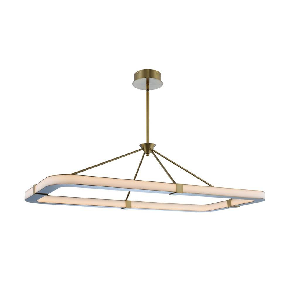 Kalco Lighting Lavo 48-in 1 Light Led Winter Brass Linear Pendant