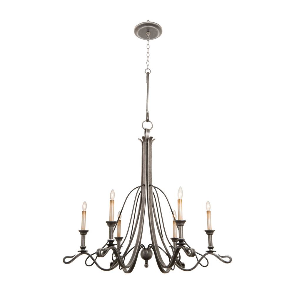 Kalco Lighting Keller 40-in 6 Light Socket Vintage Iron Chandelier