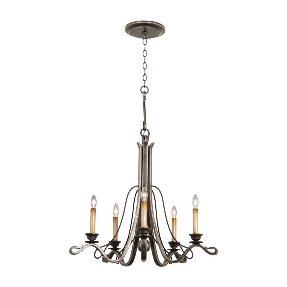 Kalco Lighting Keller 28-in 5 Light Socket Vintage Iron Chandelier