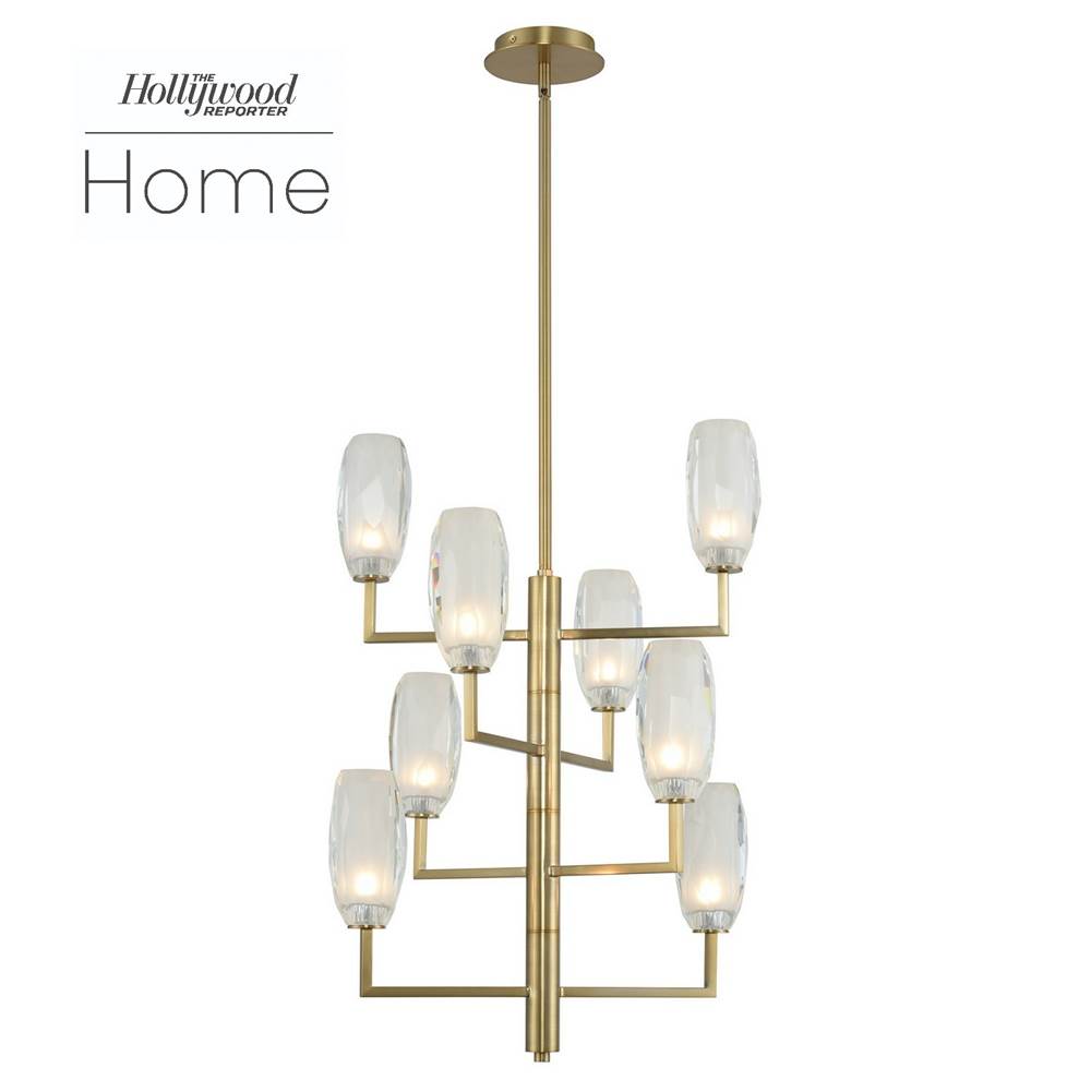 Kalco Lighting June 21-in 8 Light Socket Winter Brass Pendant