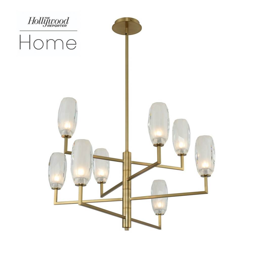 Kalco Lighting June 36-in 8 Light Socket Winter Brass Chandelier