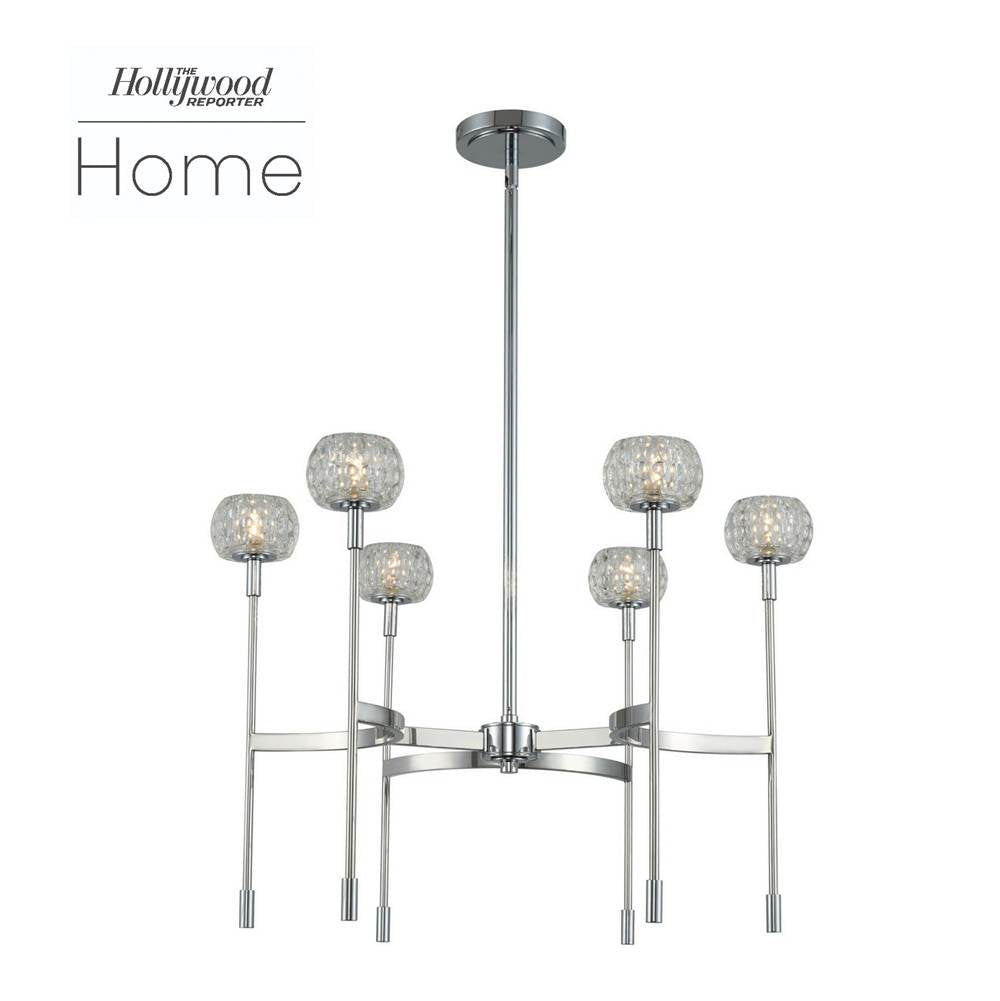 Kalco Lighting Mae 26-in 6 Light Socket Polished Chrome Chandelier
