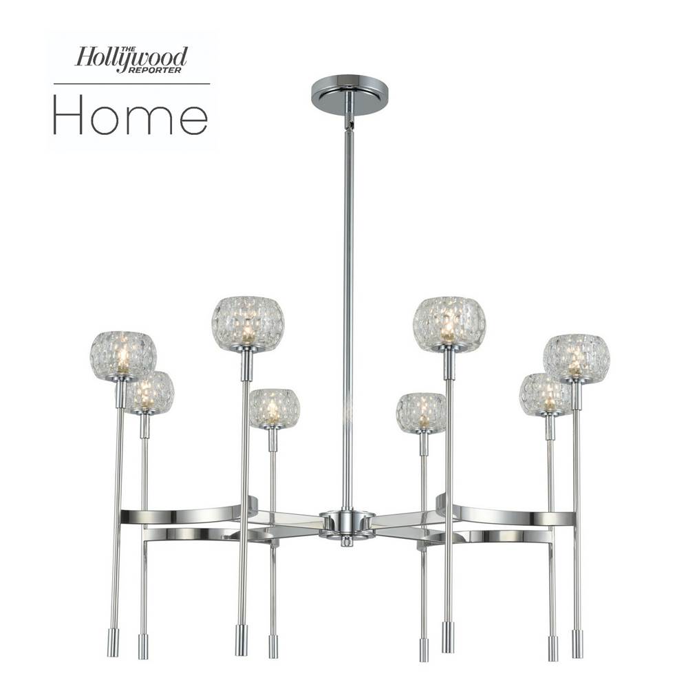 Kalco Lighting Mae 32-in 8 Light Socket Polished Chrome Chandelier