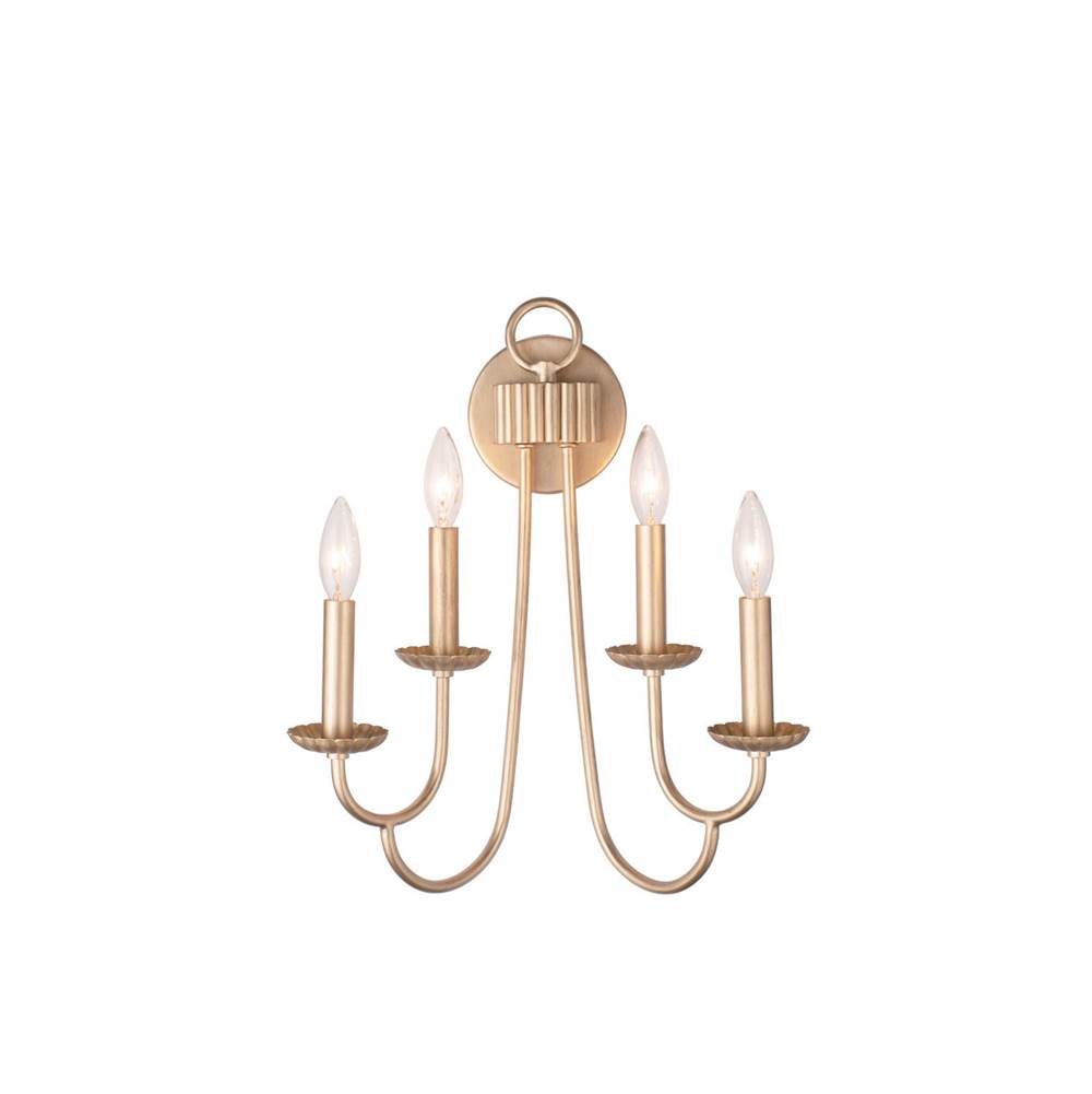 Kalco Lighting Kiera 18-in 4 Light Modern Gold Wall Sconce