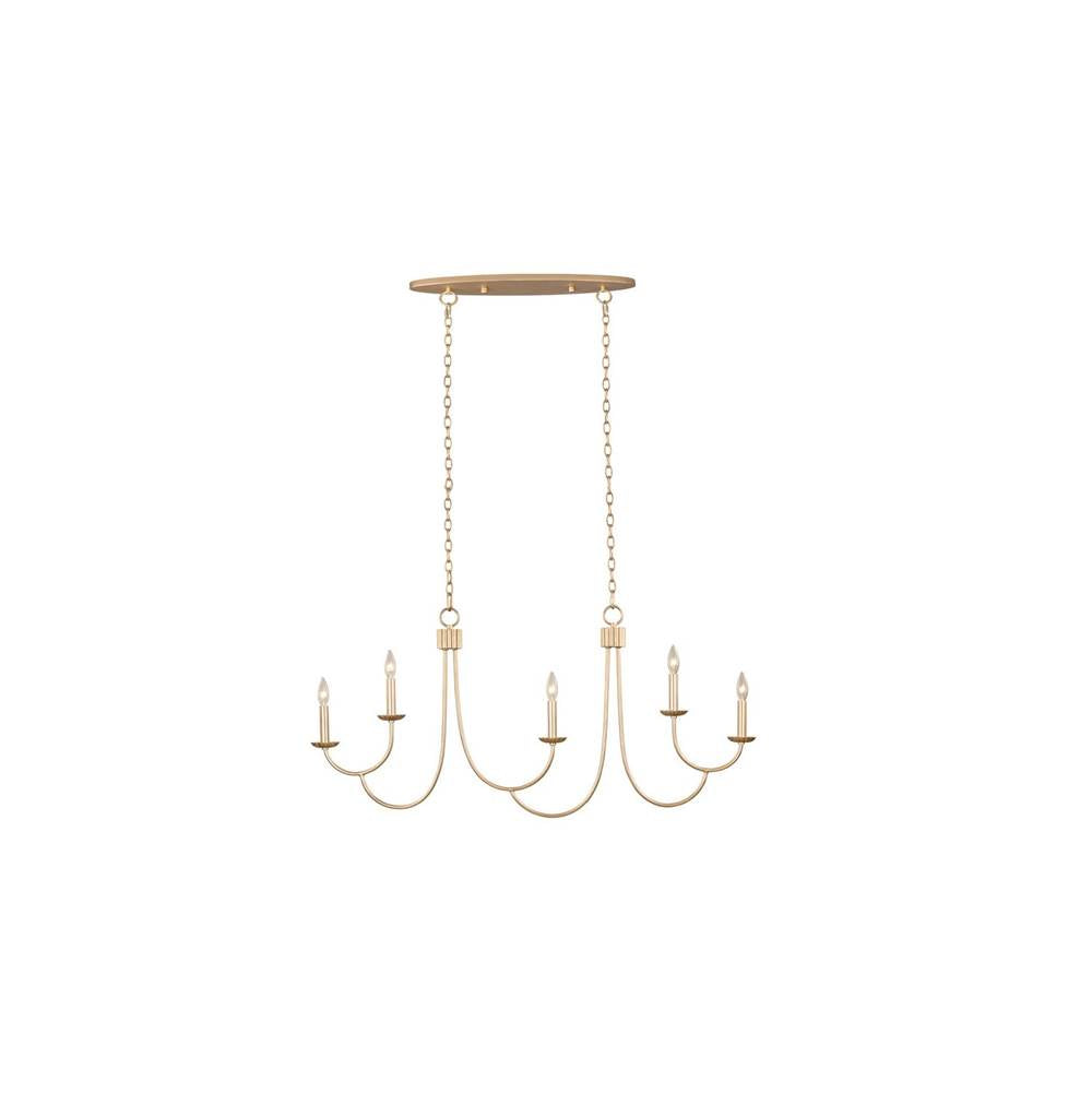Kalco Lighting Kiera 45-in 5 Light Modern Gold Linear Pendant