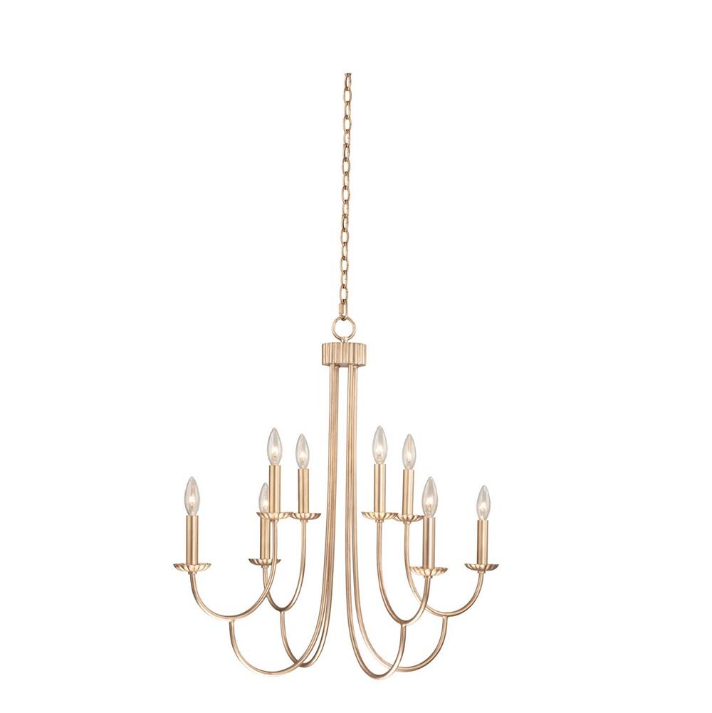 Kalco Lighting Kiera 30-in 8 Light Modern Gold Tiered Chandelier