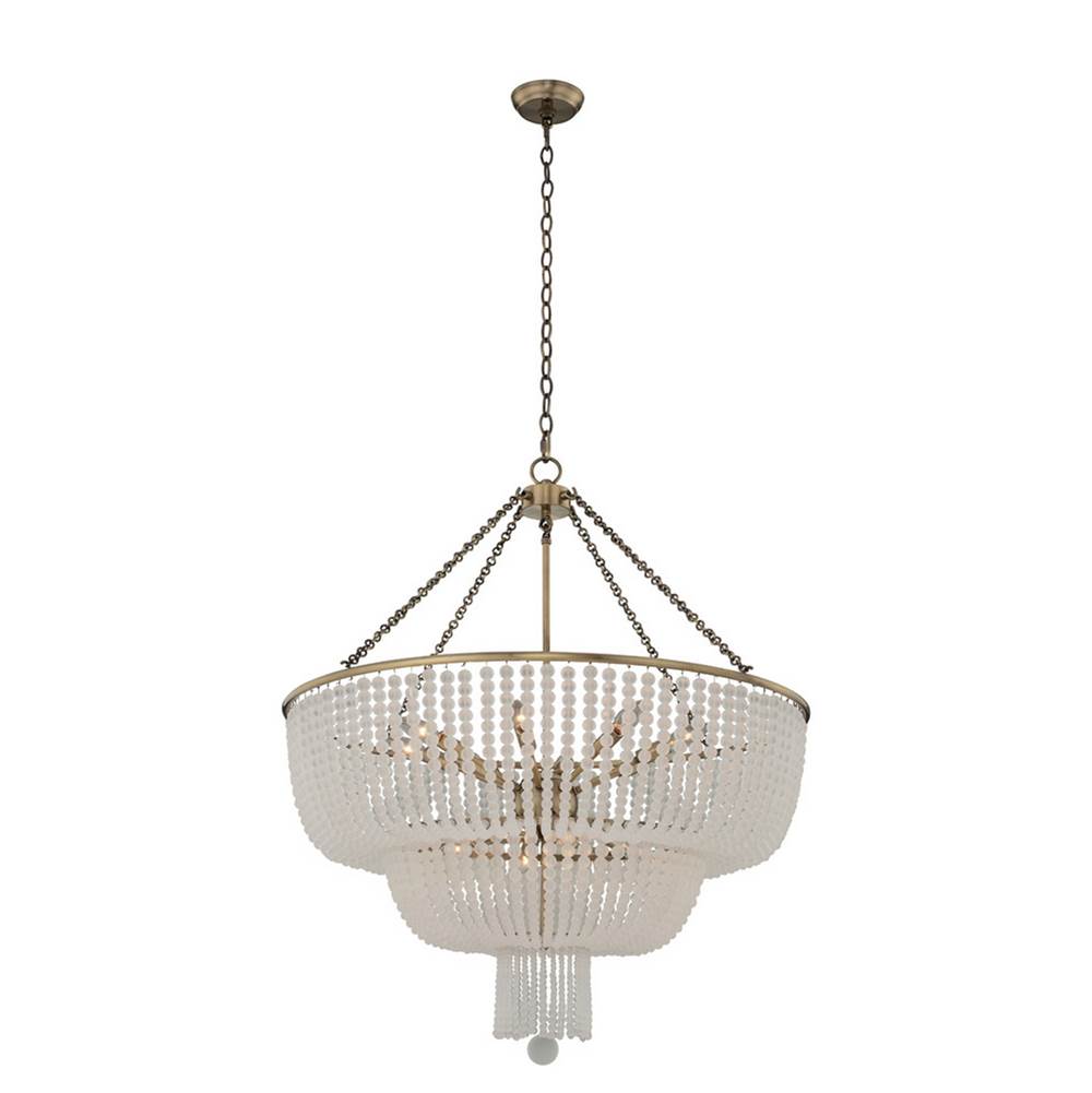 Kalco Lighting Esperanza 32-in 12 Light Socket Brushed Champagne Gold Chandelier