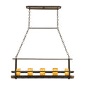 Kalco Lighting Cordova 9-in 5 Light Socket Natural Iron Linear Pendant