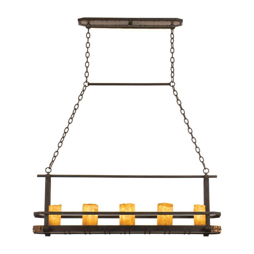 Kalco Lighting Cordova 9-in 5 Light Socket Natural Iron Linear Pendant