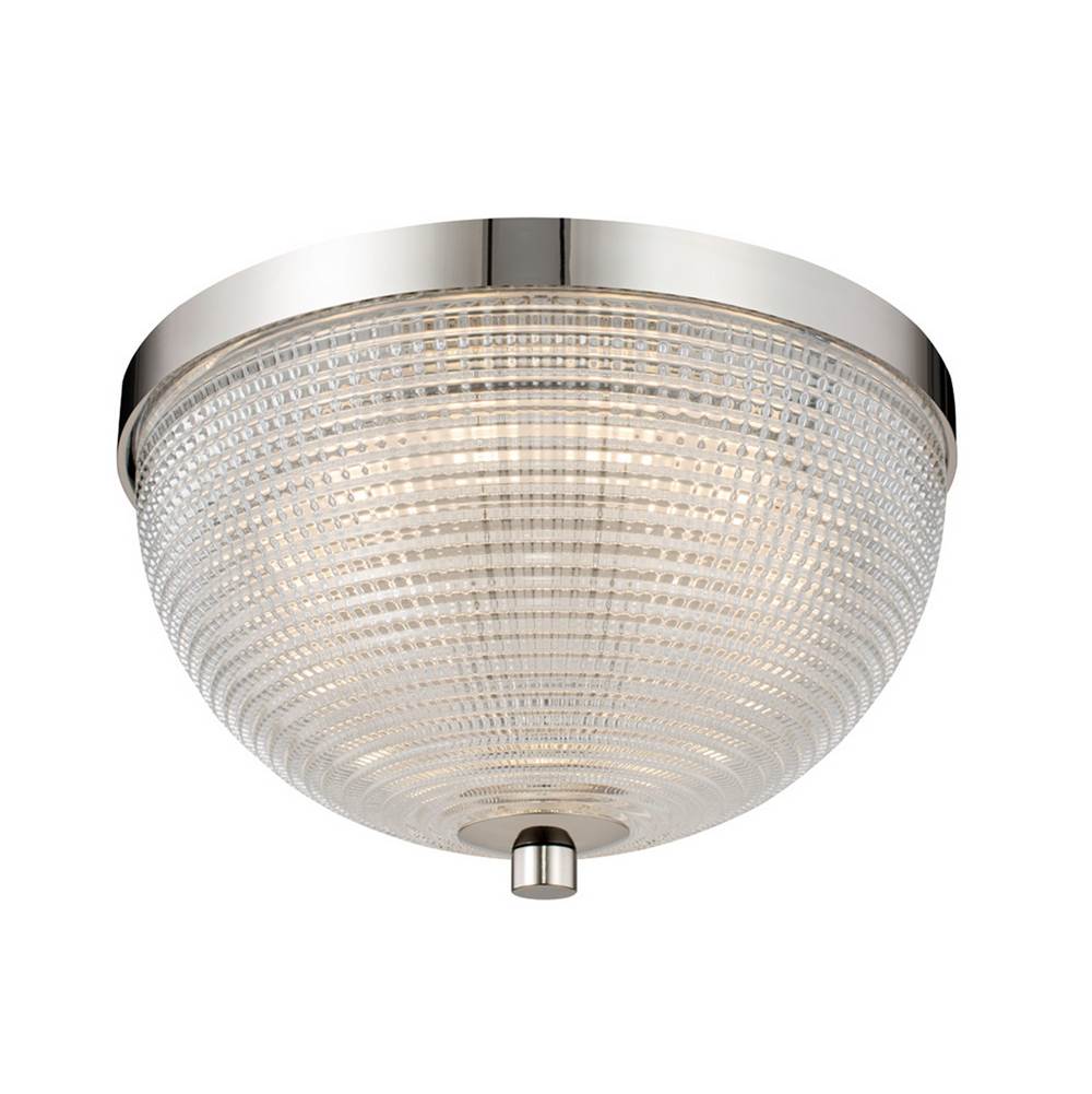 Kalco Lighting Portland 10-in 1 Light Led Polished Nickel Flush Mount