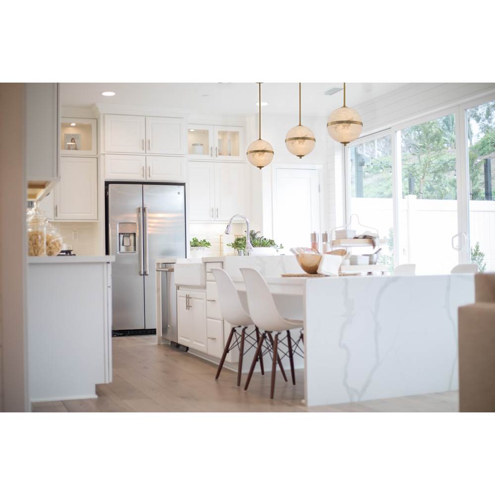 Kalco Lighting Canterbury 10-in 1 Light Led Winter Brass Pendant