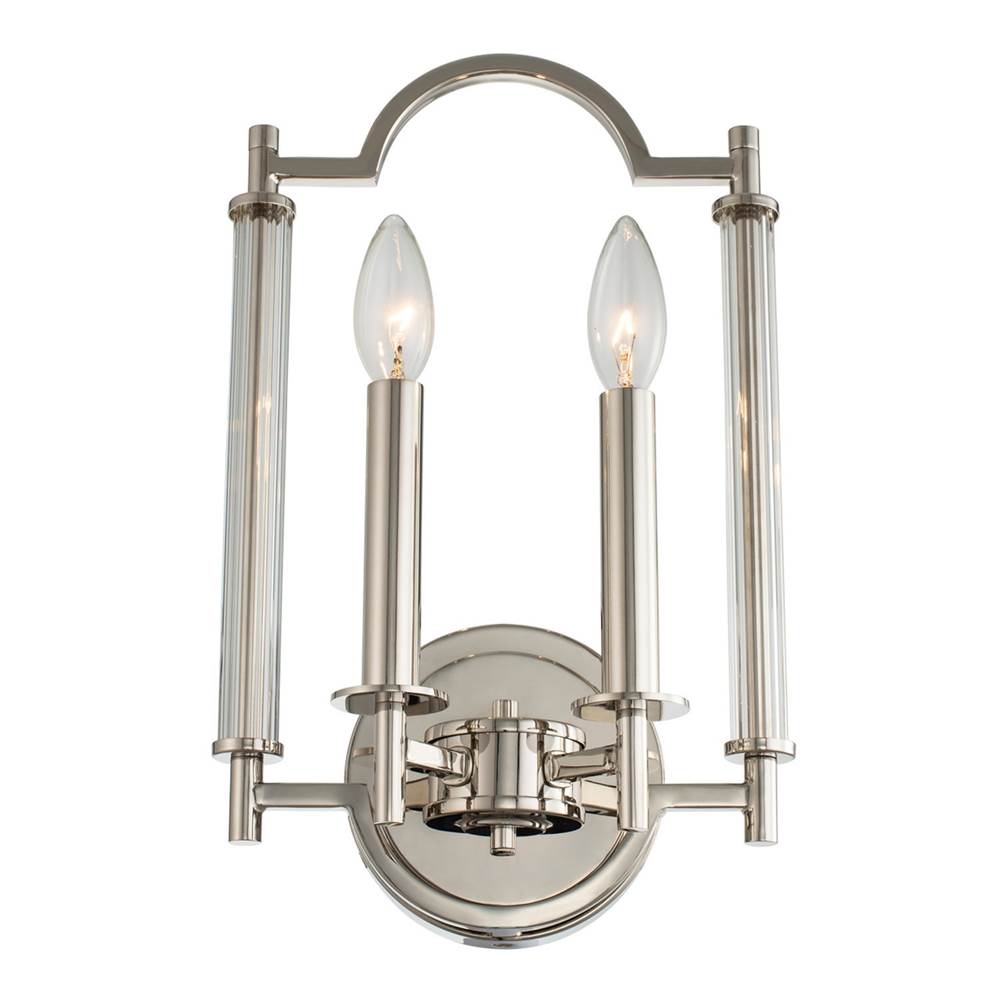 Kalco Lighting Provence 15-in 2 Light Polished Nickel Wall Sconce