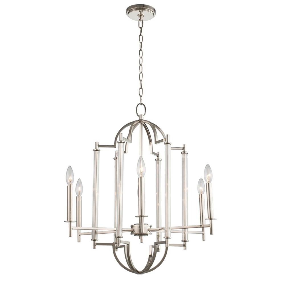 Kalco Lighting Provence 25-in 6 Light Socket Polished Nickel Chandelier