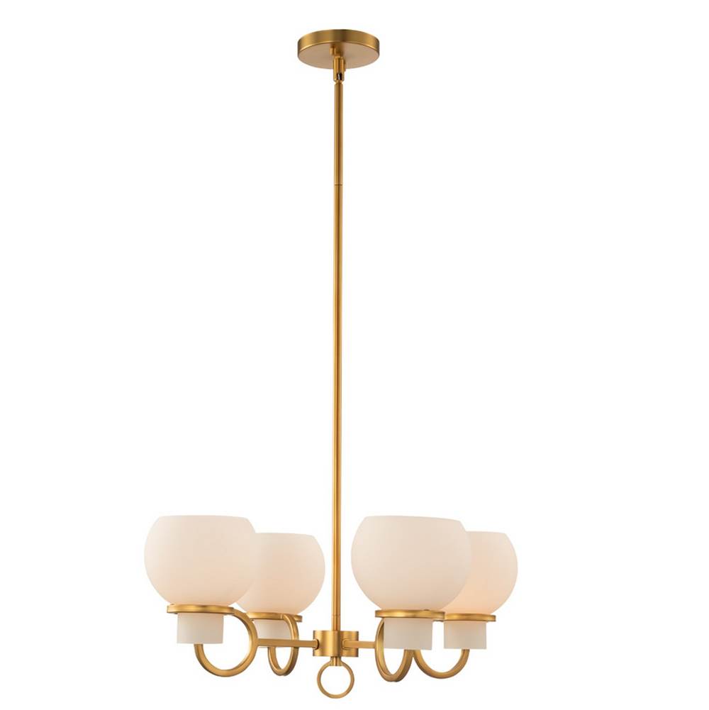 Kalco Lighting 513071WB Winter Brass Ascher 22-in 4 Light Winter Brass Chandelier Image 1
