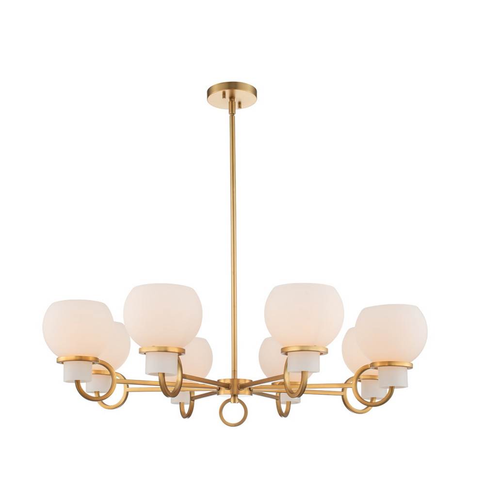 Kalco Lighting Ascher 34-in 8 Light Winter Brass Chandelier