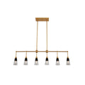 Kalco Lighting Ponti 41-in 6 Light Matte Black W/ New Brass Linear Pendant