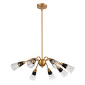 Kalco Lighting 513172BNB Matte Black With New Brass Ponti 28-in 7 Light Matte Black W/ New Brass Chandelier Image 1