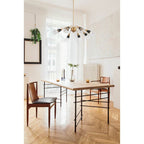 Kalco Lighting Ponti 28-in 7 Light Matte Black W/ New Brass Chandelier