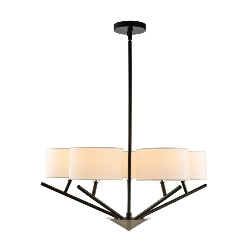 Kalco Lighting 513471BPN Matte Black With Polished Nickel Tahoe 26-in 4 Light Matte Black W/ Polished Nickel Chandelier Image 1
