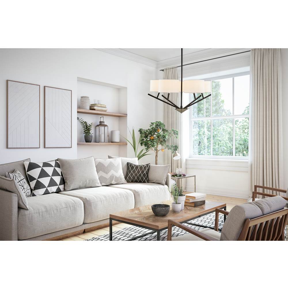 Kalco Lighting Tahoe 26-in 4 Light Matte Black W/ Polished Nickel Chandelier