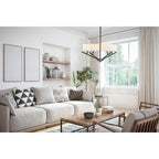 Kalco Lighting Tahoe 26-in 4 Light Matte Black W/ Polished Nickel Chandelier