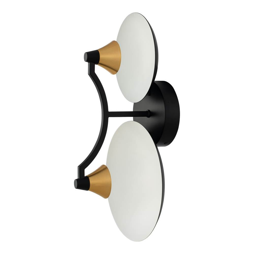 Kalco Lighting 513622BWB Matte Black With Winter Brass Redding 16-in 2 Light Led Matte Black W/ Winter Brass Wall Sconce Image 2