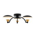 Kalco Lighting 513645BWB Matte Black With Winter Brass Redding 19-in 3 Light Led Matte Black W/ Winter Brass Semi-flush Mount Image 1