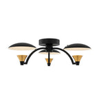 Kalco Lighting 513645BWB Matte Black With Winter Brass Redding 19-in 3 Light Led Matte Black W/ Winter Brass Semi-flush Mount Image 1