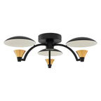 Kalco Lighting Redding 19-in 3 Light Led Matte Black W/ Winter Brass Semi-flush Mount