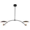 Kalco Lighting Redding 46-in 2 Light Led Matte Black W/ Winter Brass Linear Pendant