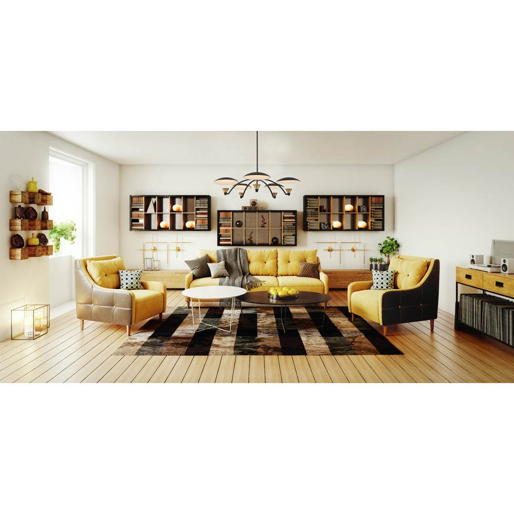 Kalco Lighting 513671BWB Matte Black With Winter Brass Redding 31-in 5 Light Led Matte Black W/ Winter Brass Chandelier Image 2