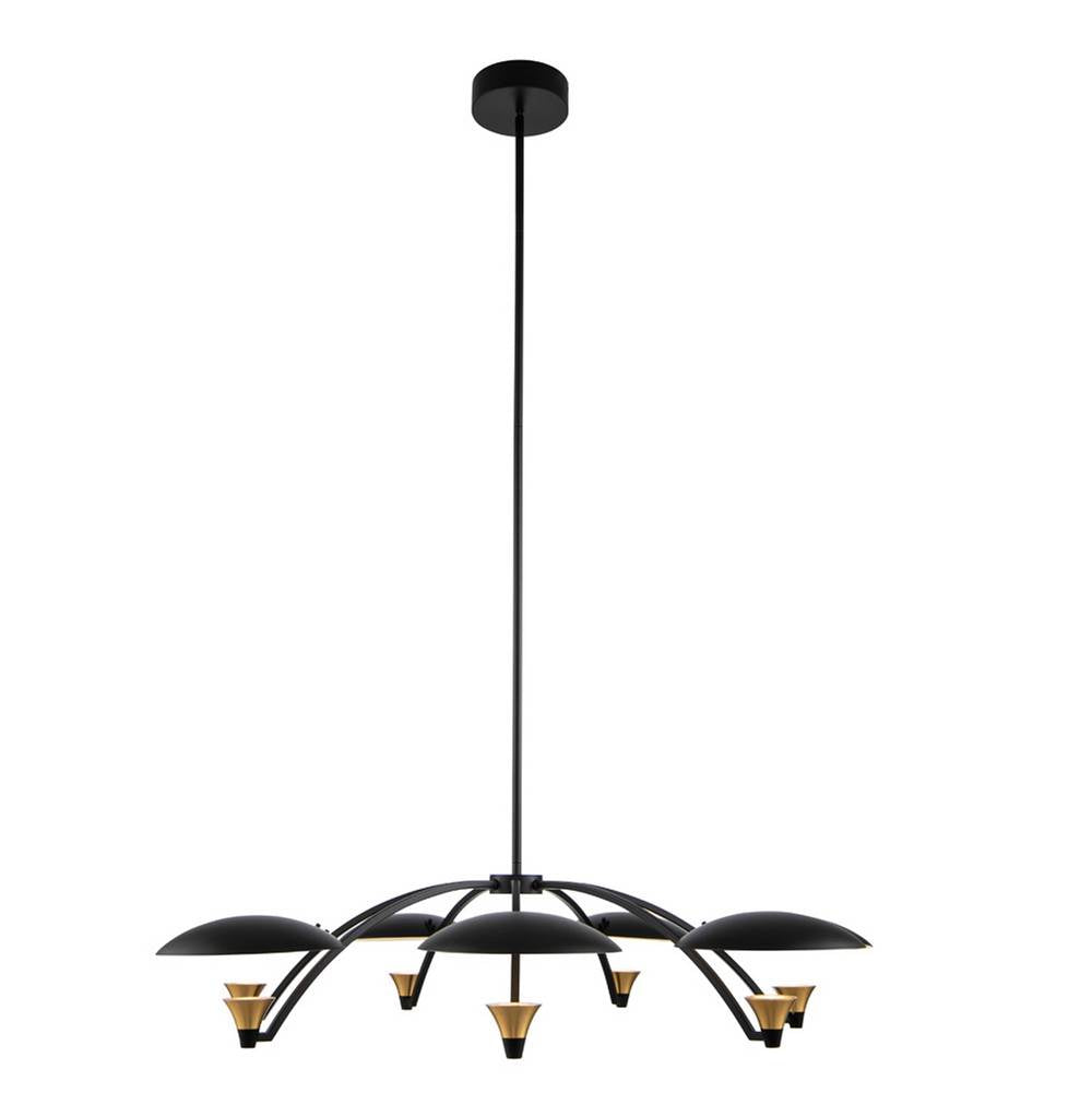 Kalco Lighting 513672BWB Matte Black With Winter Brass Redding 38-in 5 Light Led Matte Black W/ Winter Brass Chandelier Image 1