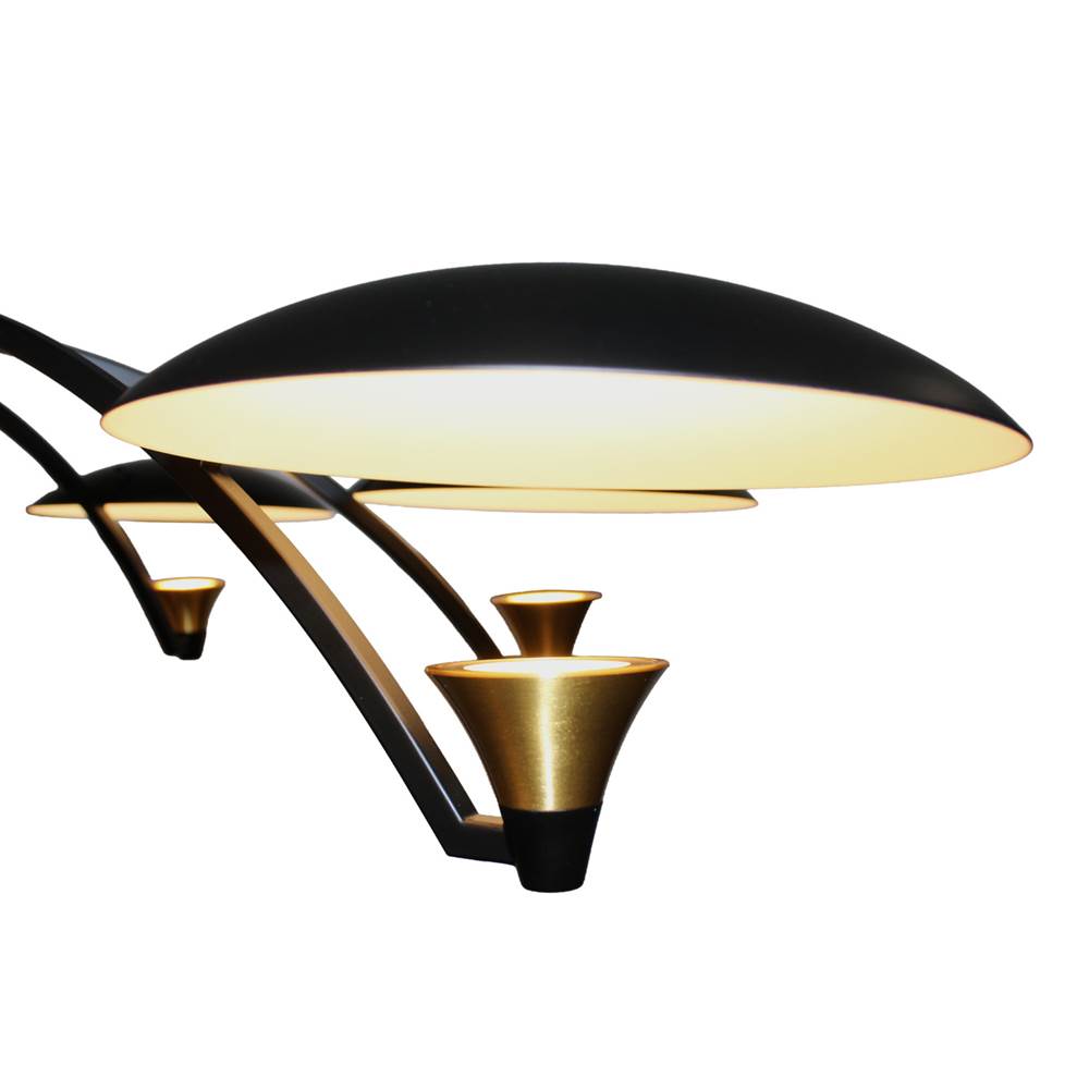 Kalco Lighting Redding 31-in 5 Light Led Matte Black W/ Winter Brass Chandelier