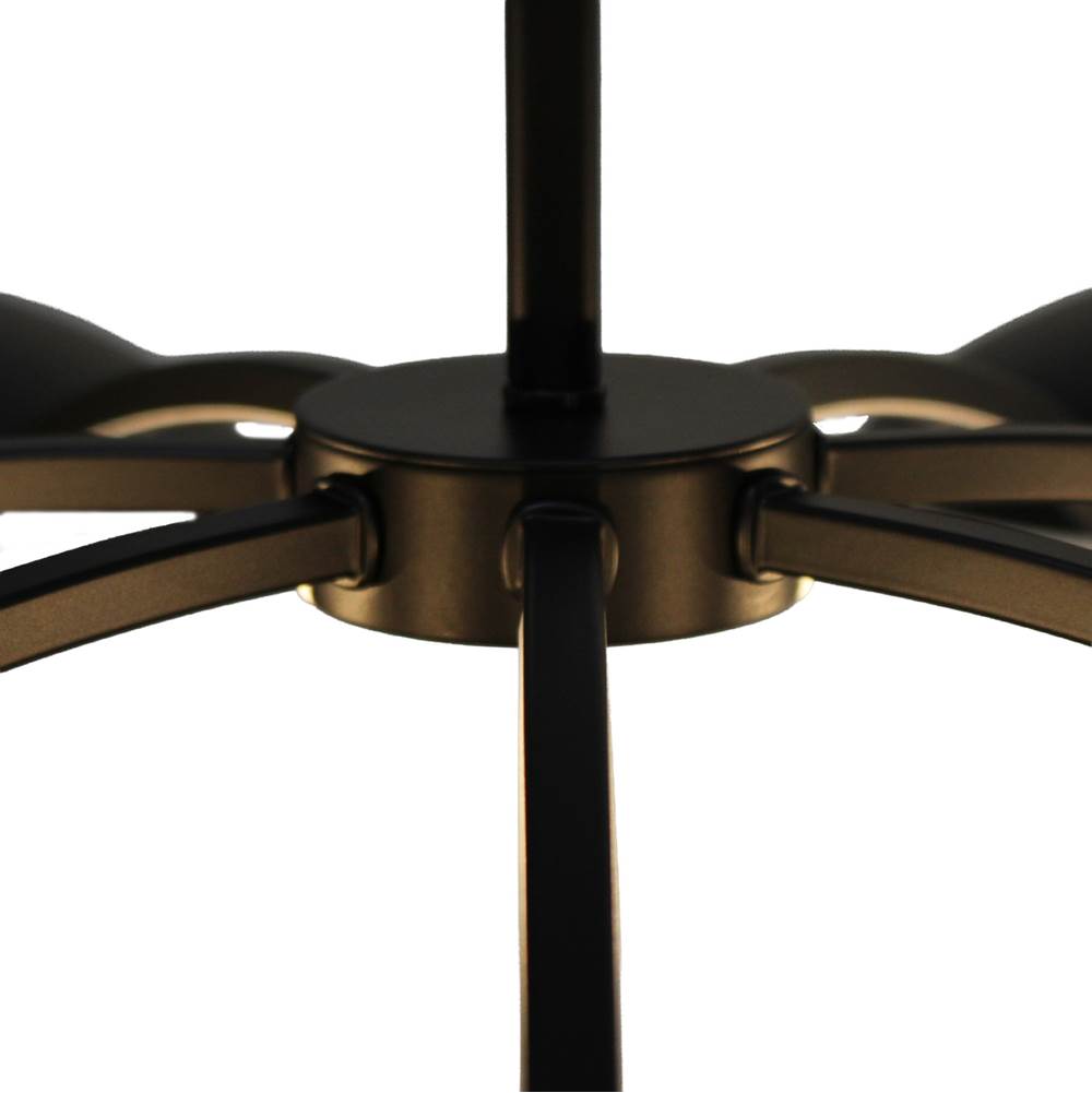 Kalco Lighting 513671BWB Matte Black With Winter Brass Redding 31-in 5 Light Led Matte Black W/ Winter Brass Chandelier Image 3