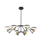 Kalco Lighting 513673BWB Matte Black With Winter Brass Redding 45-in 12 Light Led Matte Black W/ Winter Brass Tiered Chandelier Image 1