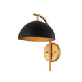 Kalco Lighting Marcel 15-in 1 Light Socket Matte Black W/ New Brass Wall Sconce