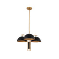 Kalco Lighting Marcel 24-in 3 Light Matte Black W/ New Brass Chandelier
