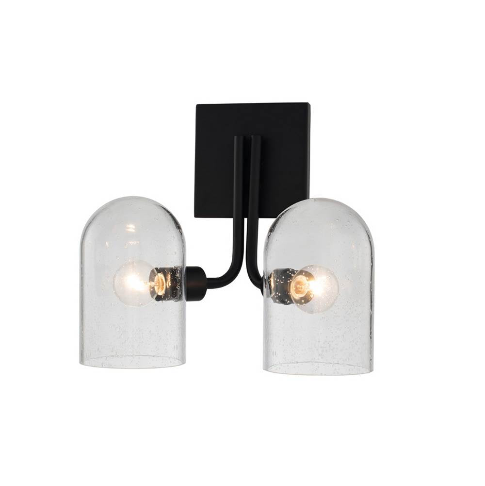 Kalco Lighting Cupola 11-in 2 Light Matte Black Wall Sconce