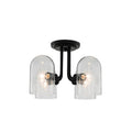 Kalco Lighting Cupola 15-in 4 Light Matte Black Semi-flush Mount